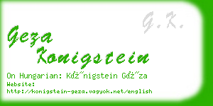 geza konigstein business card